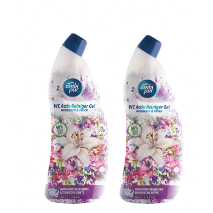 Ambi Pur WC Activ Reiniger Gel White Flowers 2x750ml