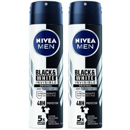 Nivea Men Anti-Transpirant Spray Black&White Original 2x150ml