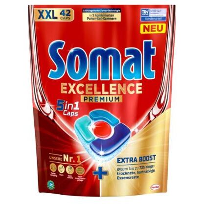 Somat Spülmaschinen Caps Excellence Premium 5 in 1 42 Stück XXL