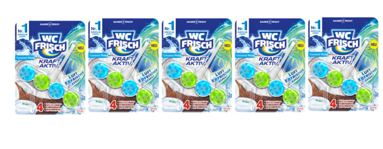 WC Frisch WC Stein Kraft Aktiv Coconut Water 5x50g