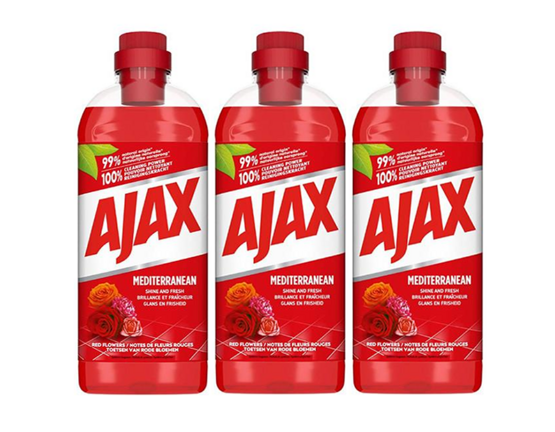 AJAX Allzweckreiniger Mediterranean Red Flower 3x1 Liter