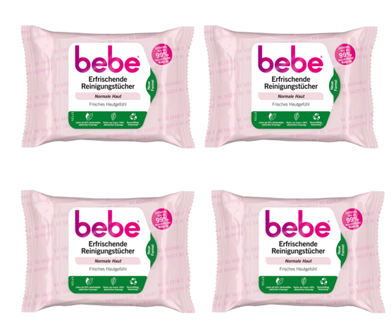 Bebe erfrischende Reinigungstücher Quattro 4x25 Stk.