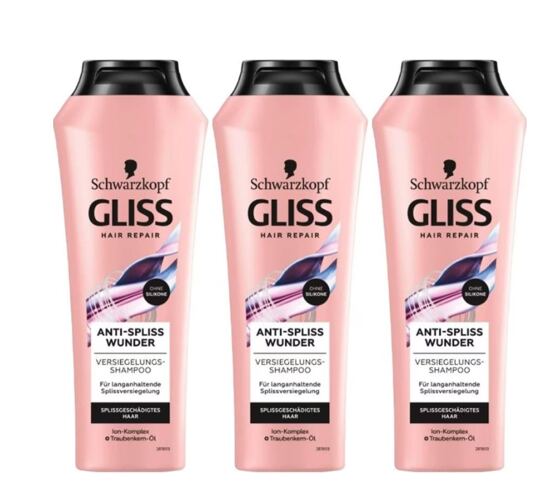 Gliss Kur Shampoo Anti-Spliss Wunder 3x250ml