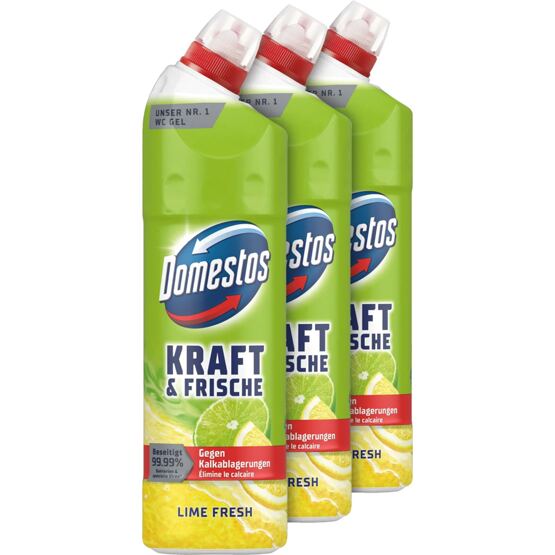 Domestos WC-Gel Kraft&Frische Lime Fresh 3x750ml