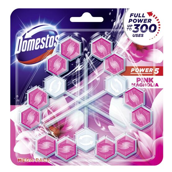 Domestos Power 5 WC Stein Pinke Magnolie 3x55g
